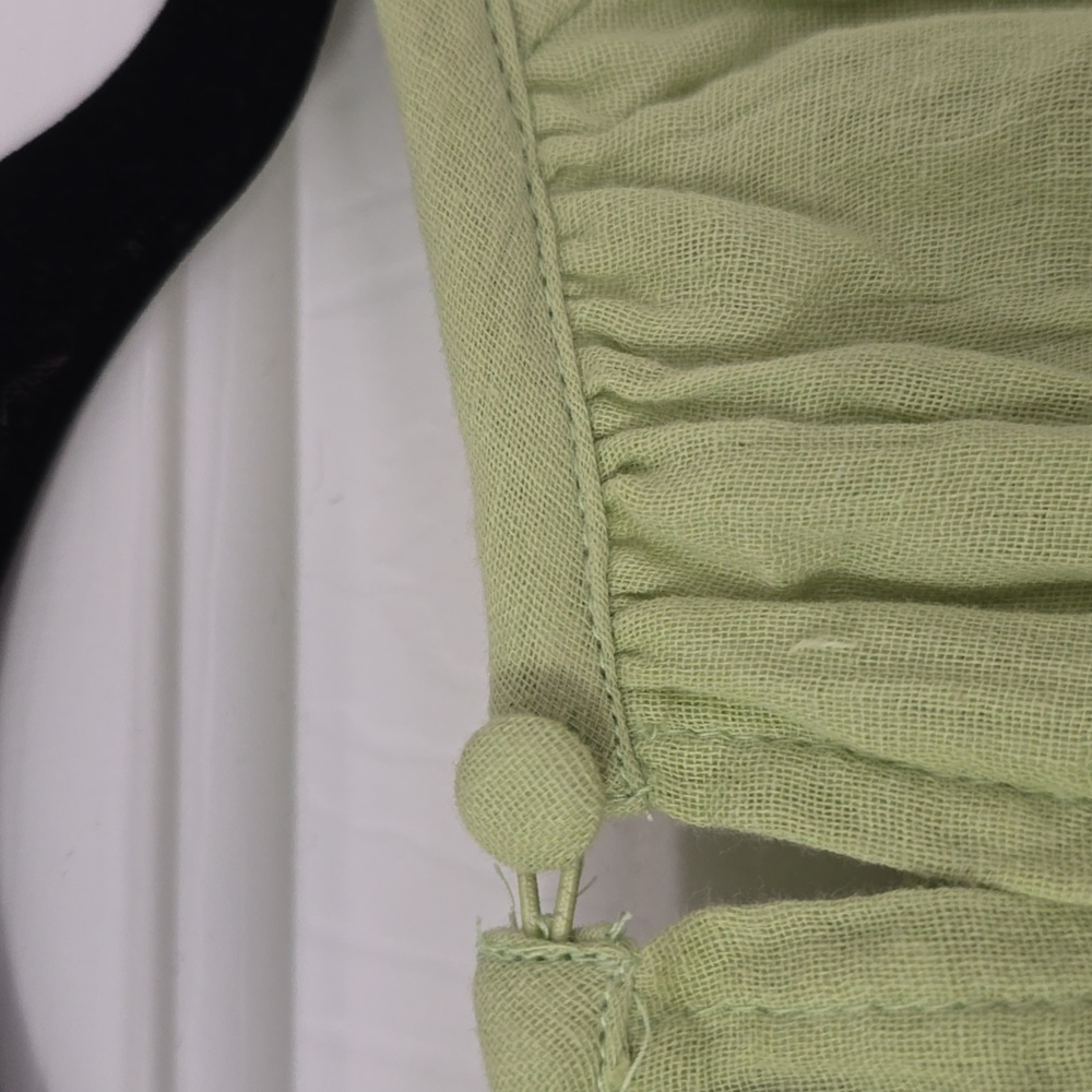 Asos Flowy Green Long Sleeve Dress Sz US 8 - Picture 5 of 8